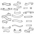 Hand drawn Ribbons,banner collection Royalty Free Stock Photo