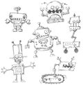 Robot doodles isolated