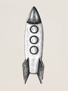 Hand-drawn rocket illustration