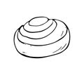 hand-drawn rolled bun Royalty Free Stock Photo