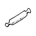 Hand Drawn rolling pin doodle. Sketch style icon. Decoration element. Isolated on white background. Flat design. Vector Royalty Free Stock Photo