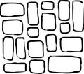 Hand drawn round corner rectangle and square shapes over white Royalty Free Stock Photo