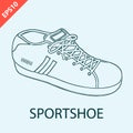 Hand drawn running shoes vector sports design flat isolated illustration Royalty Free Stock Photo