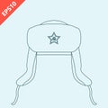 hand drawn Russian ushanka hat with a star design vector flat isolated illustration