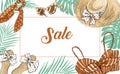 Hand drawn sale fashion banner