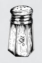 Hand drawn salt shaker style vintage