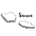 Hand drawn of Samoa map