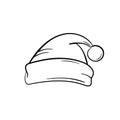 Hand drawn santa claus hat. vector element for Christmas greeting card design Royalty Free Stock Photo