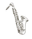 Hand drawn saxophone Royalty Free Stock Photo