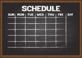 Hand drawn schedule on chalkboard. Royalty Free Stock Photo
