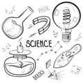 Hand drawn science set Royalty Free Stock Photo