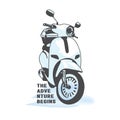 A Hand-Drawn Scooter Vespa Vector Illustration Art