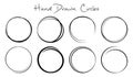 Hand Drawn Scribble Circles Set - Different Vector Illustrations Isolated On White Background Royalty Free Stock Photo