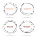 Hand drawn scribble circles template. Vector