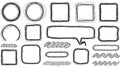 Hand Drawn Scribble Frames, Borders, and Speech Bubble Set Royalty Free Stock Photo
