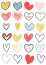 0011 hand drawn scribble hearts