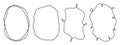 Hand-drawn Scribble Oval and Looped Line Frame Set Royalty Free Stock Photo
