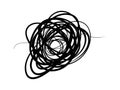 Hand drawn scribble sketch circle object. Tangled grungy round scribble. isolated on white background Royalty Free Stock Photo