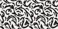 Hand drawn scroll minimal abstract line organic shapes seamless pattern. Baroque contemporary concept