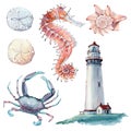 Hand drawn sea clipart Royalty Free Stock Photo