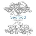 Hand drawn seafood design