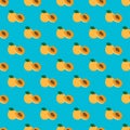 Hand drawn seamless apricot fruit and sliced pattern on turquoise background. repeating fruit pattern with fruit and leaves