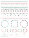 Hand-Drawn Seamless Borders and Design Elements Royalty Free Stock Photo