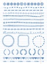 Hand-Drawn Seamless Borders and Design Elements Royalty Free Stock Photo
