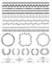 Hand-Drawn Seamless Borders and Design Elements Royalty Free Stock Photo