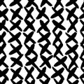 Hand drawn seamless cross shapes pattern. Dry brush and rough