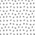 Hand drawn seamless curlicues pattern. Doodle decorative abstract background with shapes, squiggles, hooks, curlicues Royalty Free Stock Photo
