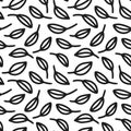 Hand drawn seamless floral background. Endless pattern. Black and white. Great for paper, card, wallpaper, banner