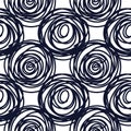 Hand drawn seamless indigo scribble swirl texture Royalty Free Stock Photo