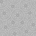 Hand drawn seamless mandala flowers pattern Royalty Free Stock Photo
