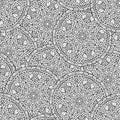 Hand drawn seamless mandala flowers pattern Royalty Free Stock Photo
