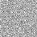 Hand drawn seamless mandala flowers pattern Royalty Free Stock Photo