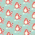 Hand drawn seamless pattern abstract cute cat cartoon premium vector