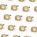 Hand drawn seamless pattern abstract cute lion cartoon premium vector