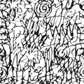Hand drawn seamless pattern with abstract doodles Royalty Free Stock Photo