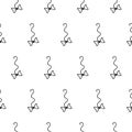 Hand drawn seamless pattern with bow on string cat toy. Vector pet toy background. Royalty Free Stock Photo