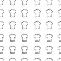 Hand Drawn seamless pattern chef hat doodle. Sketch style icon. Decoration element. Isolated on white background. Flat design. Royalty Free Stock Photo