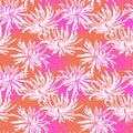 Hand drawn seamless pattern with chrysanthemum