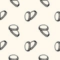 Hand Drawn seamless pattern coins doodle. Sketch style icon. Decoration element. Isolated on white background. Flat design. Vector Royalty Free Stock Photo