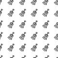 Hand Drawn seamless pattern corkscrew doodle. Sketch style icon. Decoration element. Isolated on white background. Flat design.