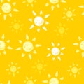 Hand drawn Seamless pattern with Cute Chalk Sun. Hand drawn Pattern