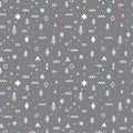 Hand drawn seamless pattern with doodle elements. Abstract tribal background. Stylish trendy texture. Abstract ethnic geometric ar