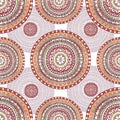 Hand drawn seamless pattern in ethnic style Royalty Free Stock Photo