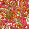 Hand drawn seamless pattern with floral elements.