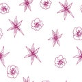 Hand drawn seamless pattern with flowers