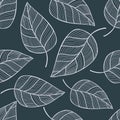 Hand drawn seamless pattern with leaves